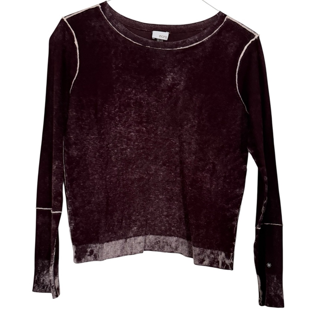 Ecru Crewneck Sweater in Deep Burgandy
Size Small